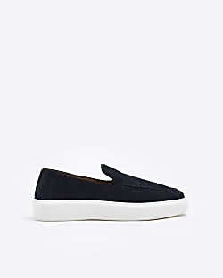 Navy slip on loafers