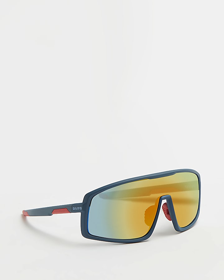 Navy square Frame Visor sunglasses