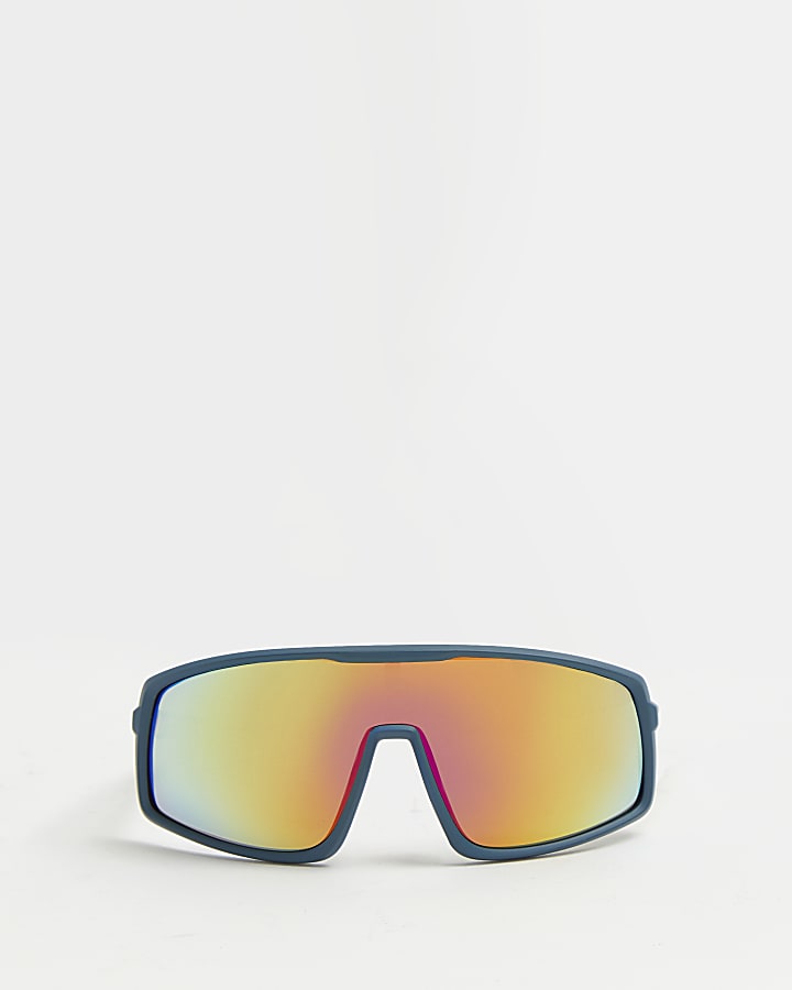 Navy square Frame Visor sunglasses