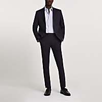 Navy stretch skinny suit trousers