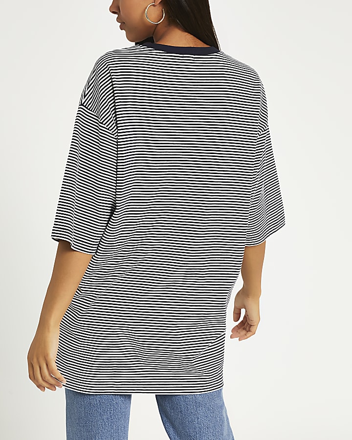 Navy striped oversized t-shirt