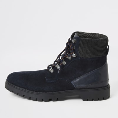 river island navy boots