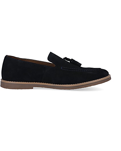 360 degree animation of product Navy suede tassel loafers frame-15