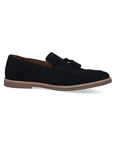 360 degree animation of product Navy suede tassel loafers frame-16