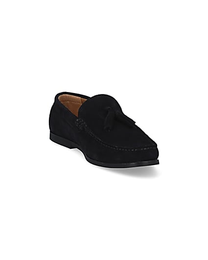 360 degree animation of product Navy suede tassel loafers frame-19