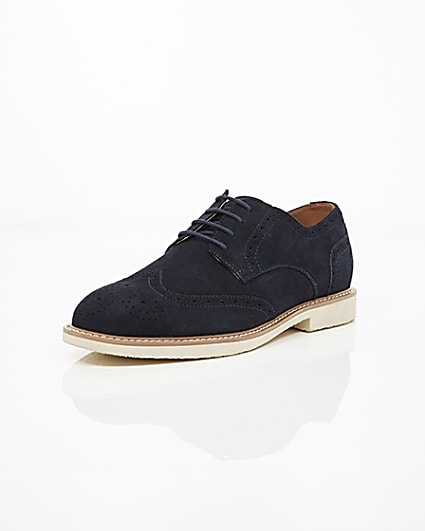 360 degree animation of product Navy suede white sole brogues frame-1