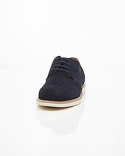 360 degree animation of product Navy suede white sole brogues frame-3