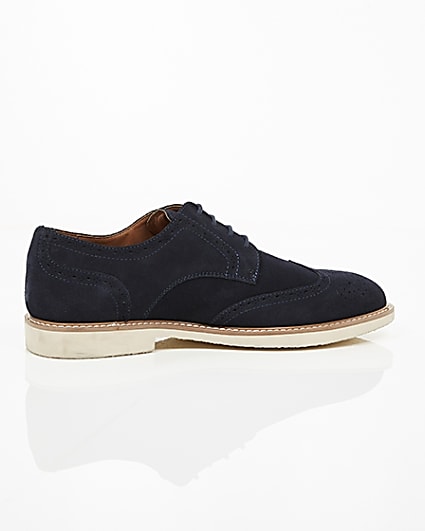 360 degree animation of product Navy suede white sole brogues frame-11