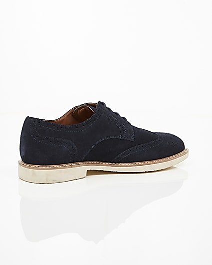 360 degree animation of product Navy suede white sole brogues frame-12