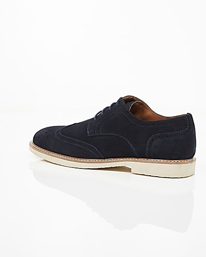 360 degree animation of product Navy suede white sole brogues frame-20