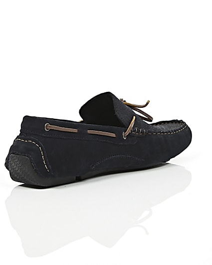 360 degree animation of product Navy suede woven driver shoes frame-13