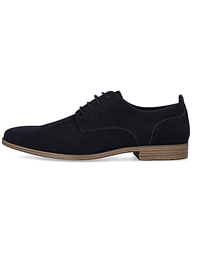 360 degree animation of product Navy suedette pointed derby shoes frame-3