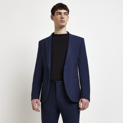 Navy Super Skinny fit Suit Jacket | River Island