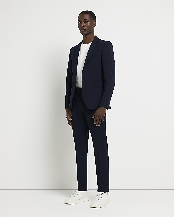 Navy Super Skinny fit suit trousers