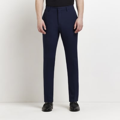 Navy Super Skinny fit Suit trousers | River Island