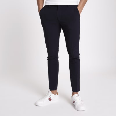 Navy super skinny suit trousers