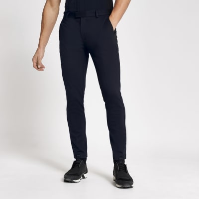 navy skinny suit trousers