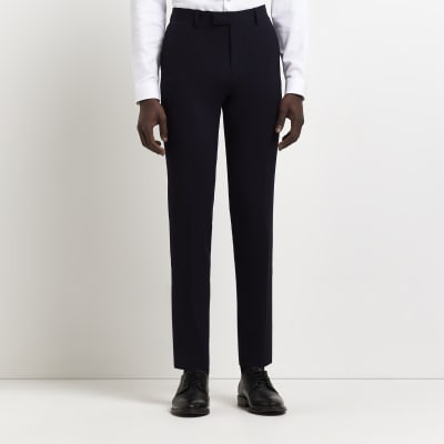 Navy super skinny suit trousers | River Island