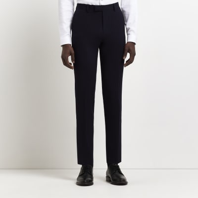 grey skinny suit trousers