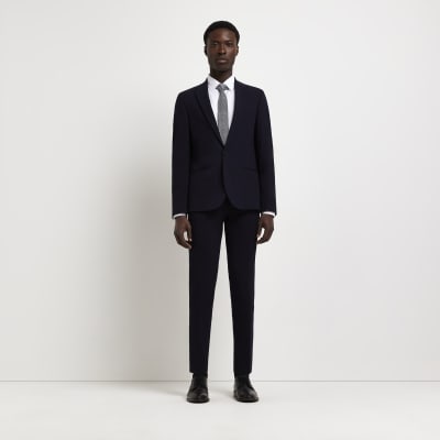 super skinny navy trousers