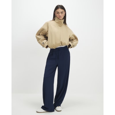 Navy Tailored Elasticated Jogger Trousers