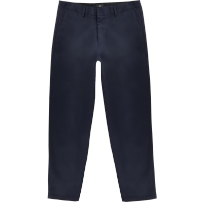 navy tapered chinos