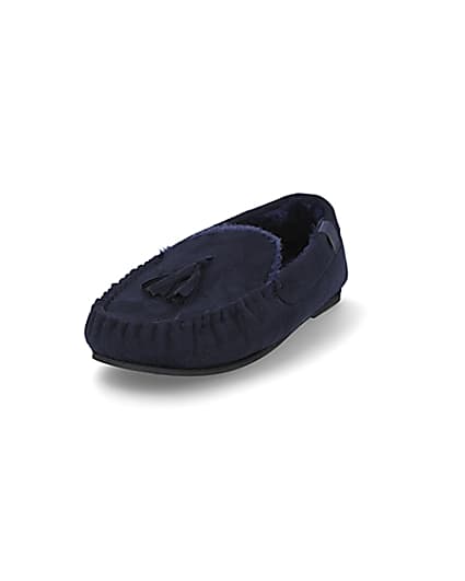 360 degree animation of product Navy tassel detail slippers frame-23