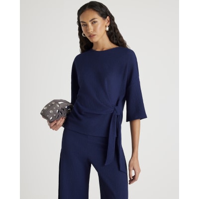 Navy Textured Tie T-shirt