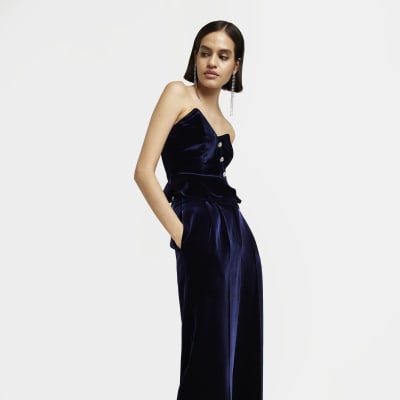 River island best sale velvet trousers