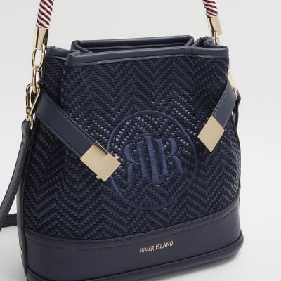 River island store navy bag