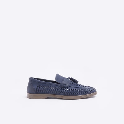 River island navy on sale loafers