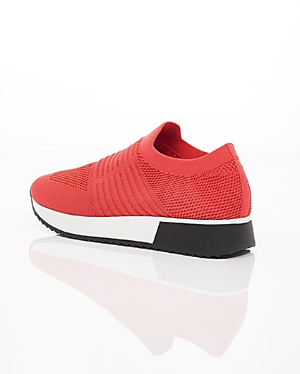 360 degree animation of product Neon coral knitted runner trainers frame-19