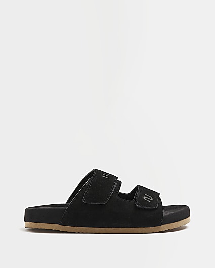 Nushu Black Suede Sandals
