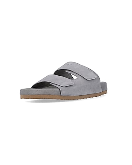 360 degree animation of product Nushu grey Suede Sandals frame-0