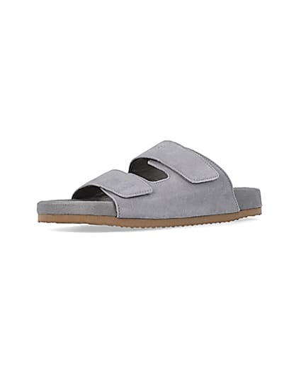 360 degree animation of product Nushu grey Suede Sandals frame-1