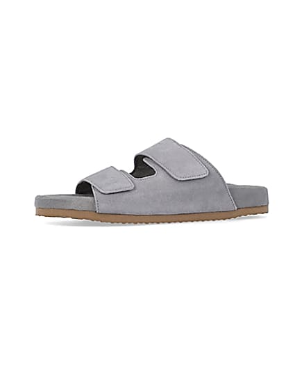 360 degree animation of product Nushu grey Suede Sandals frame-2