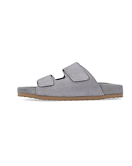 360 degree animation of product Nushu grey Suede Sandals frame-3