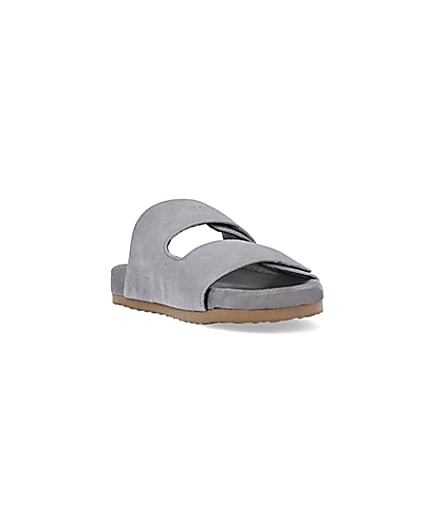 360 degree animation of product Nushu grey Suede Sandals frame-19