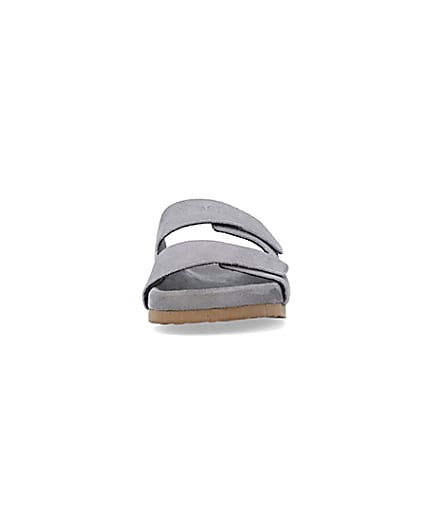 360 degree animation of product Nushu grey Suede Sandals frame-21