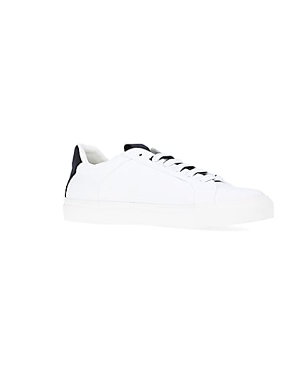 360 degree animation of product Nushu white lace up trainers frame-17