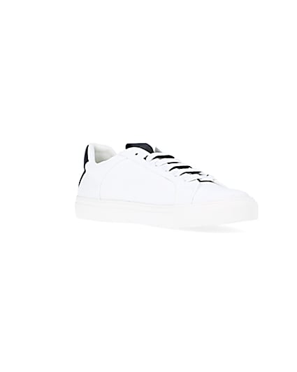 360 degree animation of product Nushu white lace up trainers frame-18