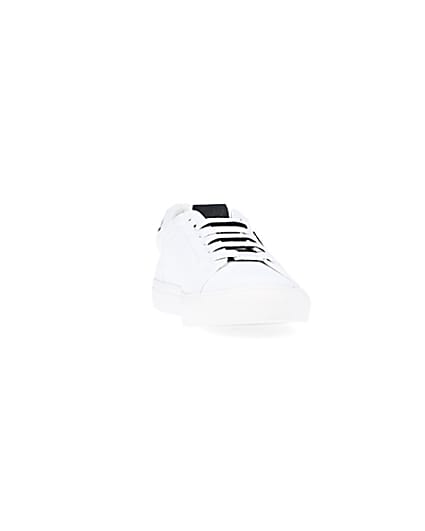360 degree animation of product Nushu white lace up trainers frame-20