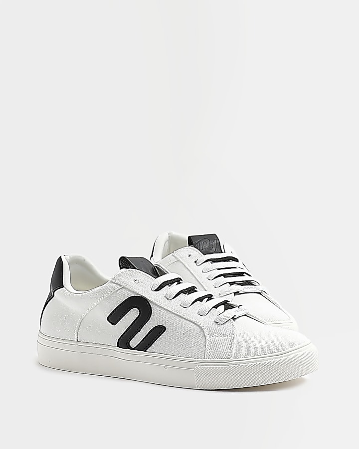 Nushu white lace up trainers