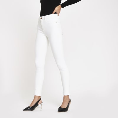 white skinny jeans river island