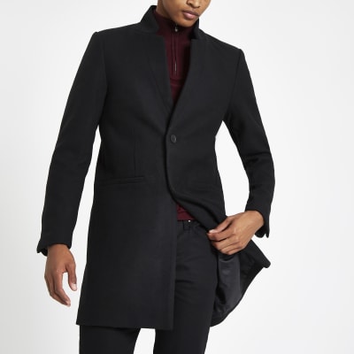Only & Sons black wool trench coat
