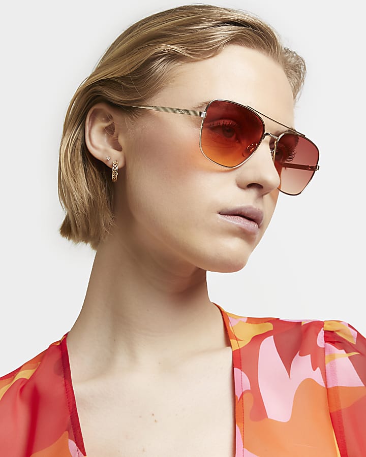 Orange aviator sunglasses