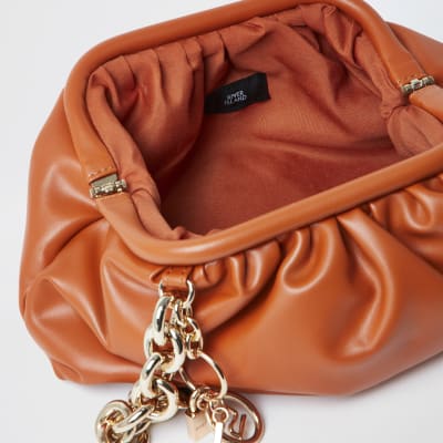 orange chain bag