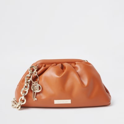 orange chain purse