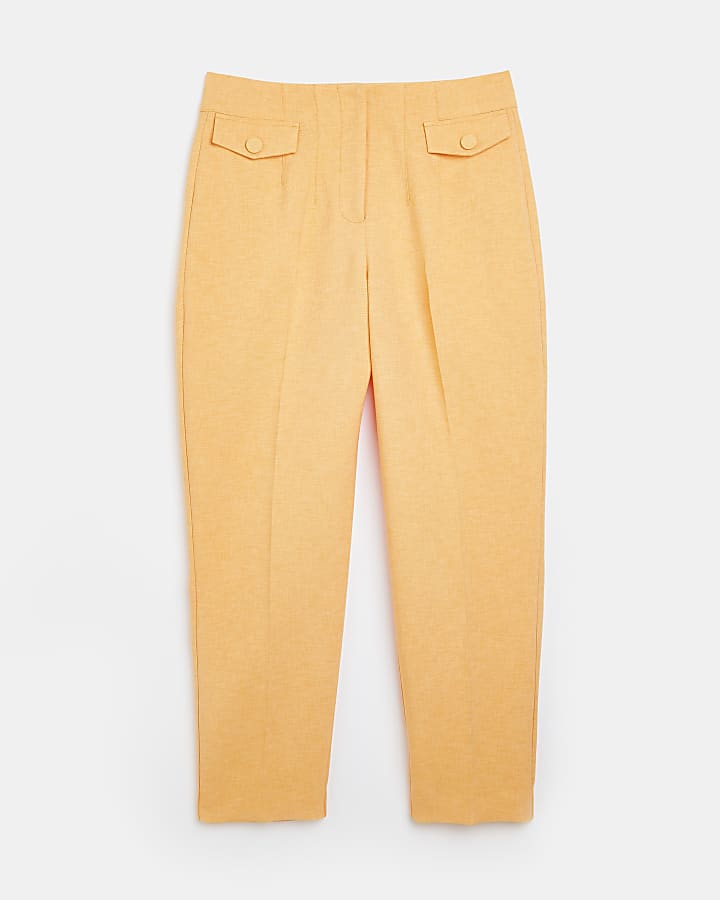 Orange cigarette trousers