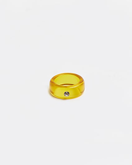 Orange diamante resin ring